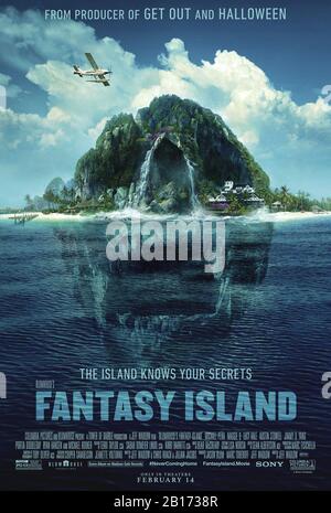 Fantasy Island (2020) diretto da Jeff Wadlow e con Maggie Q, Lucy Hale, Portia Doubleday e Michael Peña. Blumhouse adattamento del programma televisivo degli anni '70; i vincitori del concorso atterrano su un'isola dove i loro sogni possono avverarsi, ma prendono una svolta inaspettata. Foto Stock