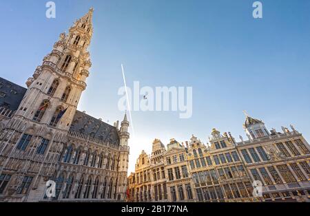 Grote Markt, piazza principale di Brussel, nella parte storica della città. Foto Stock