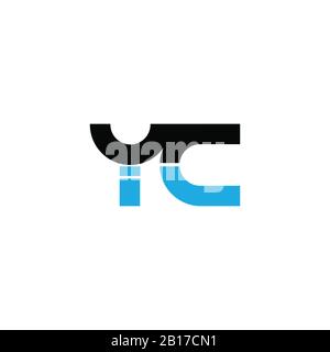 lettera iniziale yc o logo cy disegno vettoriale Illustrazione Vettoriale