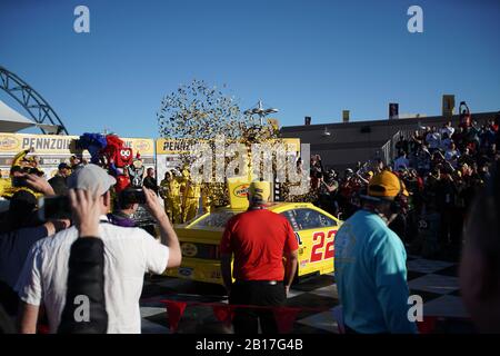 Las Vegas, Nevada, Stati Uniti. 23rd Feb, 2020. Nascar Pennzoil 400 Cup Race - Las Vegas.Joey Logano Vince Il Race.@Lasvegasmotorspeedway.mandAtory Credits: Louis Grasse/Px Images Credit: Louis Grasse/Px Imagens/Zuma Wire/Alamy Live News Foto Stock