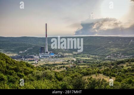 Centrale a carbone duro Plomin, Istria, Croazia Foto Stock