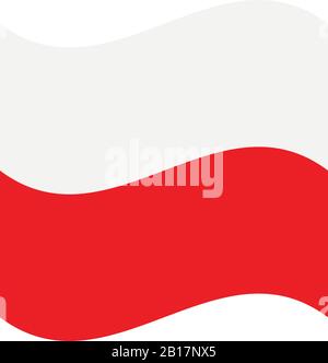 bandiera della polonia illustrata in vettore su sfondo bianco Illustrazione Vettoriale