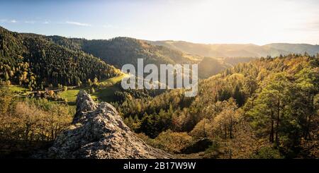 Paesaggio Volvente E Karlruher Grat, Ottenhoefen, Foresta Nera, Germania Foto Stock