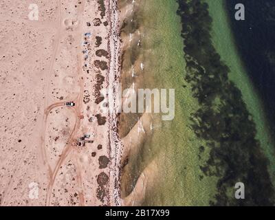 Mauritania, Iwik, veduta aerea di fuoristrada sulla costa Foto Stock