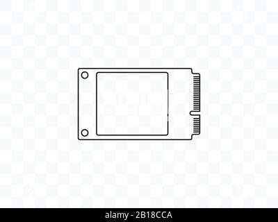 Unità a stato solido, icona ssd mSATA. Illustrazione vettoriale, design piatto. Illustrazione Vettoriale