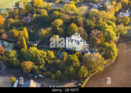 Fotografia aerea, scuola privata e scuola d'imbarco Carpe Diem House Broich GmbH Willich, Krefeld, Niederrhein, Renania Settentrionale-Vestfalia, Germania, per Foto Stock