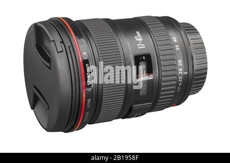 Canon EF 17-40mm F/4L USM - obiettivo Canon (lunghezza focale 17-40mm, apertura f 4-22, zoom ottico 2,4X, diametro: 77mm) Nero. Canon serie L Professional L. Foto Stock