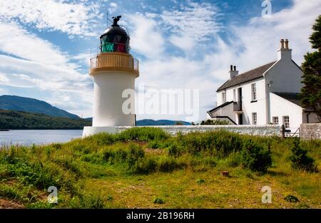 Corran Point Lighthouse, Corran Point, Loch Linnhe, Lochaber, Highland, Scozia Foto Stock