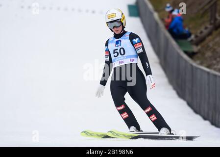 Ljubno, Slovenia. 23rd Feb, 2020. Jacqueline Seifriedsberger d'Austria compete durante la Coppa del mondo di sci FIS Ljubno 2020 23 febbraio 2020 a Ljubno, Slovenia. (Foto Di Rok Rakun/Pacific Press) Credito: Pacific Press Agency/Alamy Live News Foto Stock