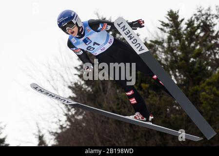 Ljubno, Slovenia. 23rd Feb, 2020. EVA Pinkelnig d'Austria compete durante la Coppa del mondo di sci FIS Ljubno 2020 23 febbraio 2020 a Ljubno, Slovenia. (Foto Di Rok Rakun/Pacific Press) Credito: Pacific Press Agency/Alamy Live News Foto Stock