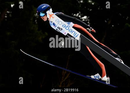 Ljubno, Slovenia. 23rd Feb, 2020. Abigail Strate del Canada compete durante la Coppa del mondo di sci FIS Ljubno 2020 23 febbraio 2020 a Ljubno, Slovenia. (Foto Di Rok Rakun/Pacific Press) Credito: Pacific Press Agency/Alamy Live News Foto Stock