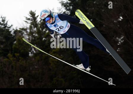 Ljubno, Slovenia. 23rd Feb, 2020. Susanna Forsstroem di Finlandia compete durante la Coppa del mondo di sci FIS Ljubno 2020 23 febbraio 2020 a Ljubno, Slovenia. (Foto Di Rok Rakun/Pacific Press) Credito: Pacific Press Agency/Alamy Live News Foto Stock