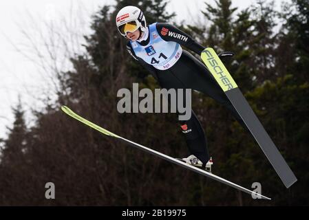 Ljubno, Slovenia. 23rd Feb, 2020. Selina Freitag della Germania compete durante la Coppa del mondo di sci FIS Ljubno 2020 23 febbraio 2020 a Ljubno, Slovenia. (Foto Di Rok Rakun/Pacific Press) Credito: Pacific Press Agency/Alamy Live News Foto Stock