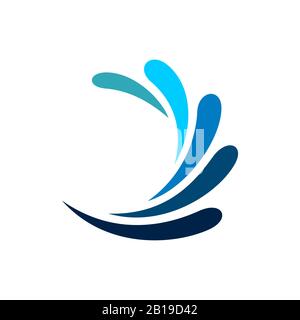 Disegno Dell'Illustrazione Del Modello Del Logo Di Splash Water Ornamentale. Vettore EPS 10. Foto Stock
