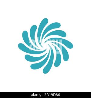 Ornamentale Splash Water Star Modello Di Logo Illustrazione Design. Vettore EPS 10. Foto Stock