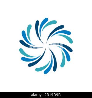 Splash Acqua Ornamental Flower Vettoriale Illustration Design. Vettore EPS 10. Foto Stock