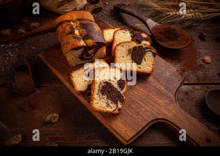 Torta di pane con cacao Foto Stock