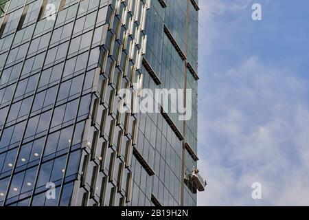 Dettaglio facciata nord e ovest. Sixty Martin Place, Sydney, Australia. Architetto: Hassell, 2019. Foto Stock