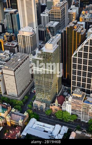 Vista aerea. Sixty Martin Place, Sydney, Australia. Architetto: Hassell, 2019. Foto Stock