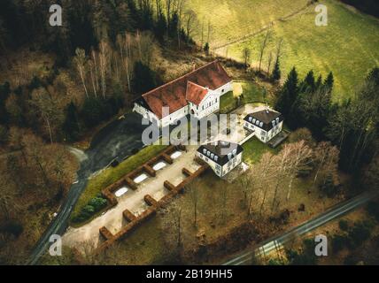 Feistritz Castello in bassa Austria vista aerea Foto Stock