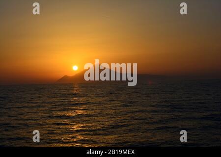 Grecia, tramonto sul Monte santo Athos Foto Stock