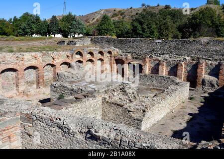 Macedonia del Nord ex FYROM, scavi nell'antico villaggio romano di Stobi Foto Stock