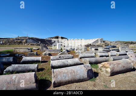 Macedonia del Nord ex FYROM, scavi nell'antico villaggio romano di Stobi Foto Stock