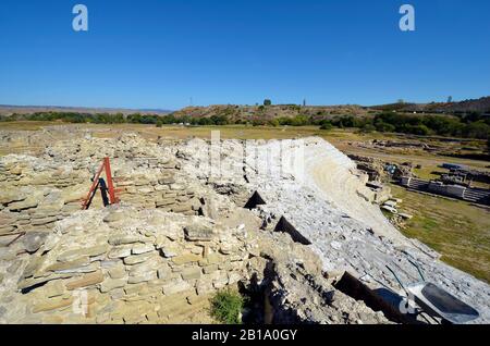 Macedonia del Nord ex FYROM, scavi nell'antico villaggio romano di Stobi Foto Stock