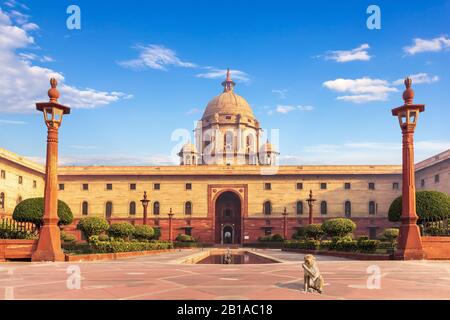 Una scimmia vicino al Rashtrapati Bhavan, il palazzo presidenziale in New Dehli, India Foto Stock