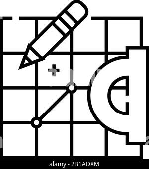 Creazione dell'icona della linea di disegno, del segno concettuale, dell'illustrazione del vettore di contorno, del simbolo lineare. Illustrazione Vettoriale