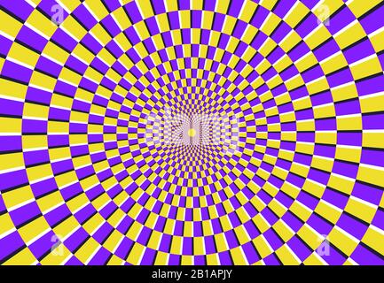 Illusione ottica a spirale. Schema psichedelico magico, illusioni di turbolenza e ipnotico astratto sfondo vettore illustrazione Illustrazione Vettoriale