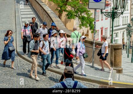 Turisti A Praga Foto Stock
