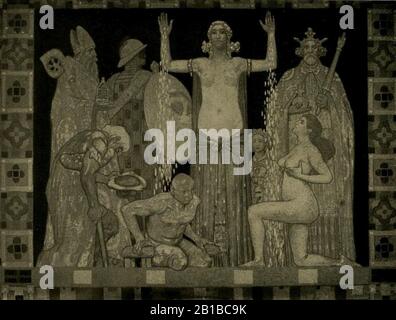 Fritz Erler - Oro. Wandgemälde auf der Ausstellung München 1908. Foto Stock