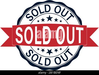 Grunge timbro di gomma con il testo Esaurito scritto all'interno del timbro, illustrazione vettoriale Illustrazione Vettoriale