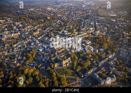 , Vista Aerea, Vista Centro Città, Mönchengladbach Minster St. Vitus, Abbazia Del Municipio, Chiesa Della Città Alter Markt E Sacrestia, Museo Civico Abteiberg, Foto Stock