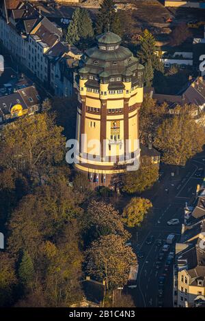 Foto Aerea, Torre Dell'Acqua Viersener Straße, Mönchengladbach, Basso Reno, Renania Settentrionale-Vestfalia, Germania, Deu, Europa, Alberi Verdi, Art Nouveau, Aeri Foto Stock