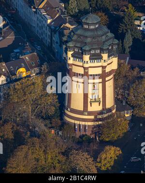 Foto Aerea, Torre Dell'Acqua Viersener Straße, Mönchengladbach, Basso Reno, Renania Settentrionale-Vestfalia, Germania, Deu, Europa, Alberi Verdi, Art Nouveau, Aeri Foto Stock