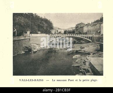 G.-L. Arlaud-recueil Vals Saint Jean-Vals, nouveau pont & Petite plage. Foto Stock
