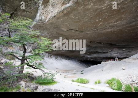 Milodon Cave a nord di Puerto Natales, Cile. Foto Stock