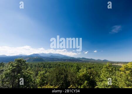 Vulcano Paricutin, e Lava Field, stato di Michoacan, Messico, America Centrale Foto Stock