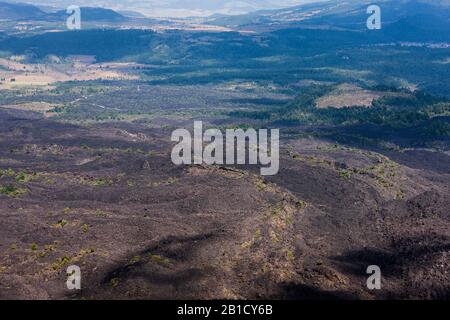 Campo di lava, vulcano Paricutin, stato di Michoacan, Messico, America Centrale Foto Stock