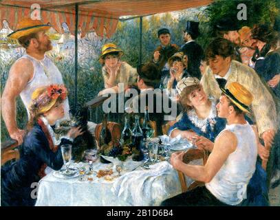 Pranzo del partito di Boating (1881) - Pittura Di 19th Secolo di Pierre-Auguste Renoir - immagine Di Qualità e di risoluzione Molto alta Foto Stock