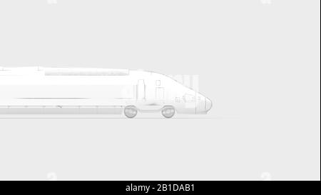 3D rednering di un calcolatore ha generato il modello di un treno ad alta velocità Foto Stock