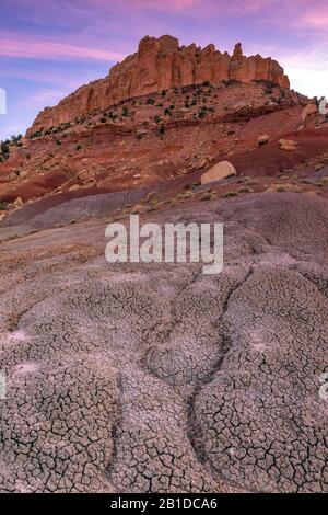 Tramonto, Colline Bentonite, Scogliere Circle, Grand Staircase-Escalante National Monument, Utah Foto Stock