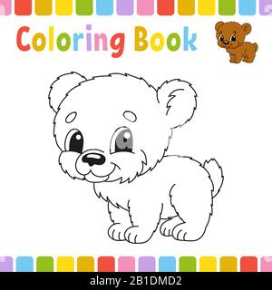 Pagine da colorare per bambini. Immagine vettore cartoon carino Illustrazione Vettoriale