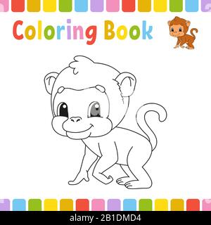 Pagine da colorare per bambini. Immagine vettore cartoon carino Illustrazione Vettoriale