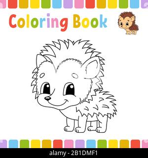 Pagine da colorare per bambini. Immagine vettore cartoon carino Illustrazione Vettoriale