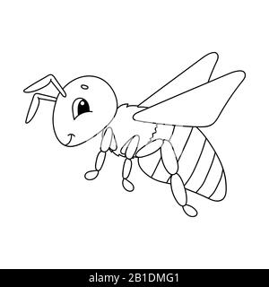 Baby Bee isolato colorazione pagina per bambini Immagine e Vettoriale -  Alamy