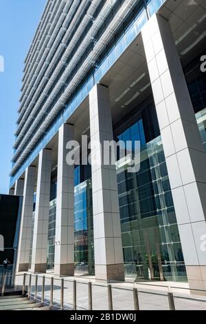 Parramatta Square nel centro di Parramatta e rigenerazione urbana per creare alti uffici e un ambiente aziendale, Western Sydney, Aus Foto Stock