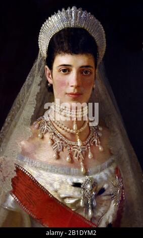 Empress Marie Feodorovna Della Russia. (Consort of Emperor Alexander III 1882 by Ivan Kramskoy / Ivan Nikolaevich Kramskoi (1837-1887) Russia, Federazione russa, Foto Stock